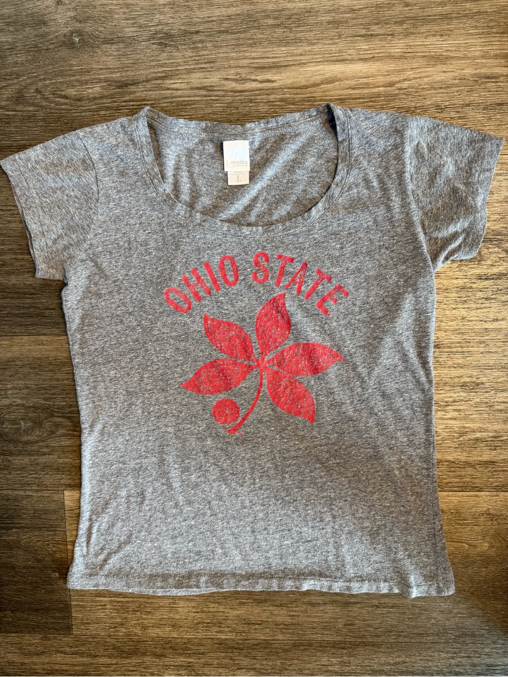 Ohio State Gray T-Shirt with Red Graphic